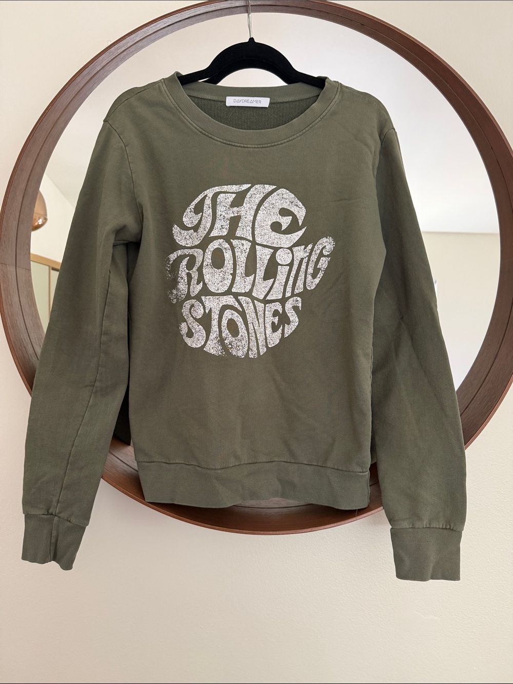 Daydreamer Olive Green Rolling Stones Graphic Crewneck